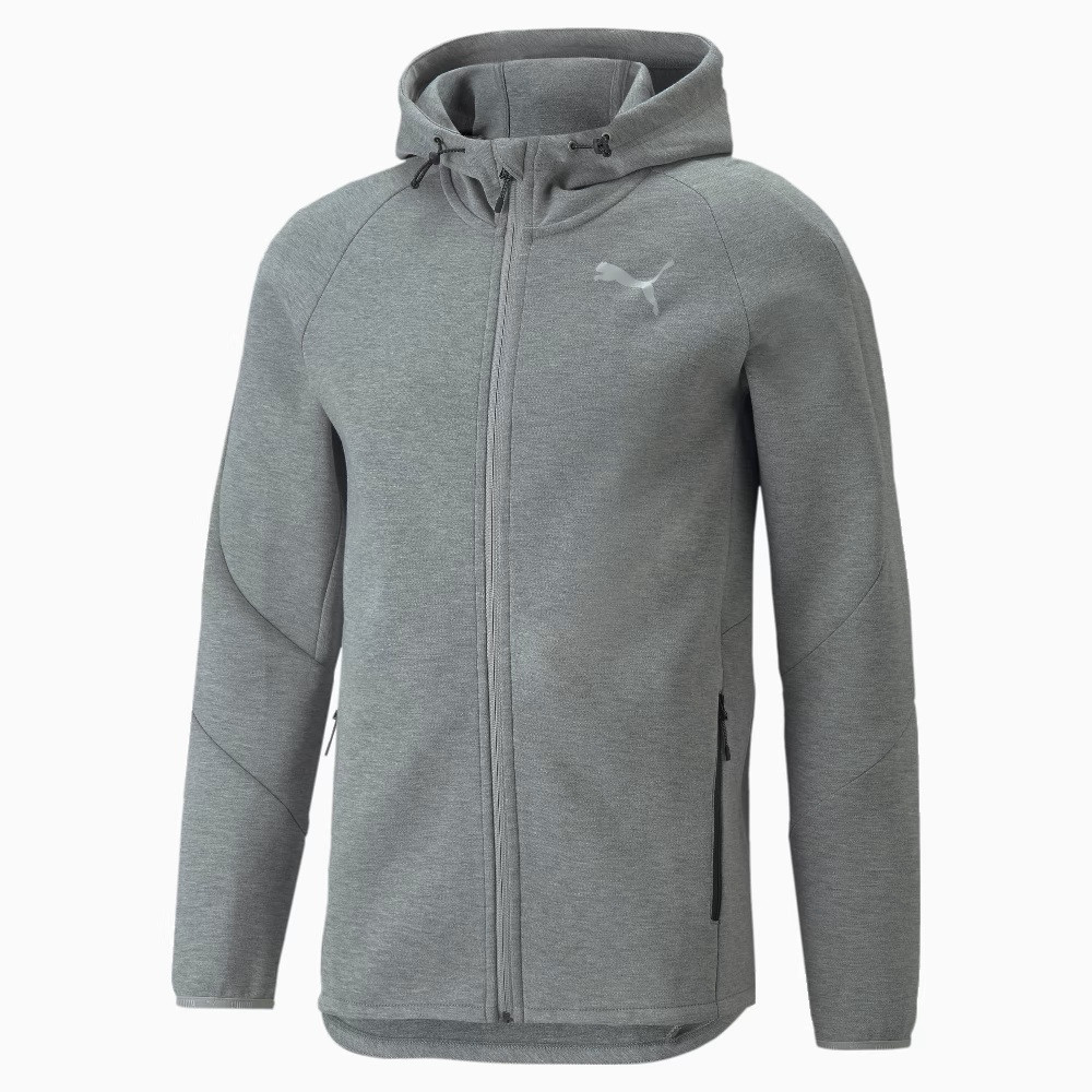 Толстовка чоловіча Puma Evostripe Full-Zip Men's Hoodie 847401 03 (сіра, по фігурі, спортивна, бренд пума), фото 1