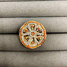 Масивна каблучка з червоною позолотою та фіанітами "Апельсинчик" Каблучка у вигляді апельсина позолочена, фото 5