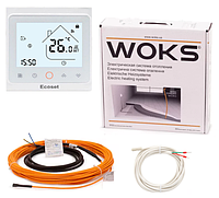 Тонкий кабель Woks-10, 220 Вт (23м) з терморегулятором Ecoset PWT 002 WIFI