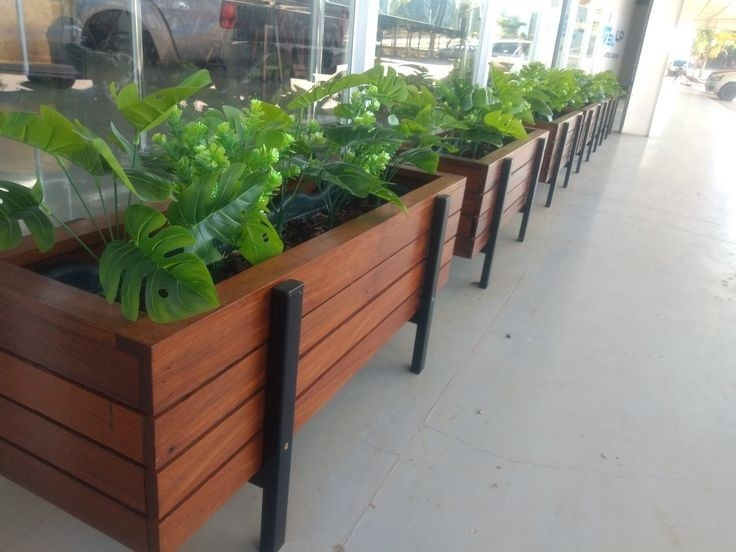 Дерев'яний вазон для квітів на металевих ніжках 1000х500х400 мм, фото 1