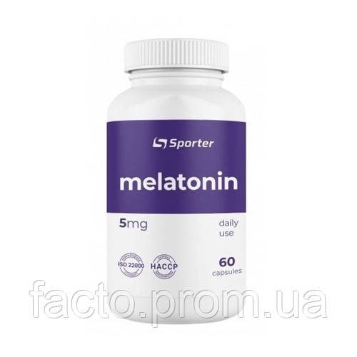 Мелатонин для спорта Sporter Melatonin 5 mg 60 Caps FT, код: 7541644 ...