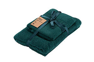 Набір рушників махрових Ardesto Lotus, 50х90см, 70х140см, 2шт, 100% бавовна, зелений темний Baumar - Порадуй Себе