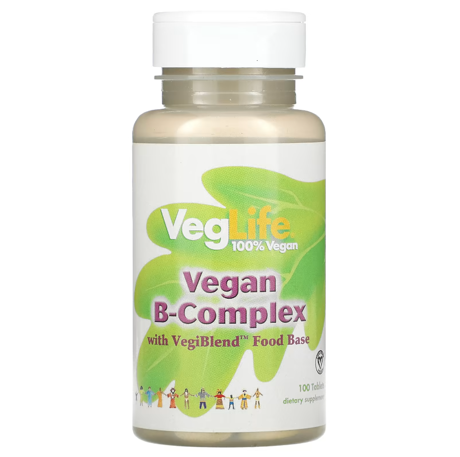 VegLife, веганський комплекс вітамінів групи B, 100 таблеток