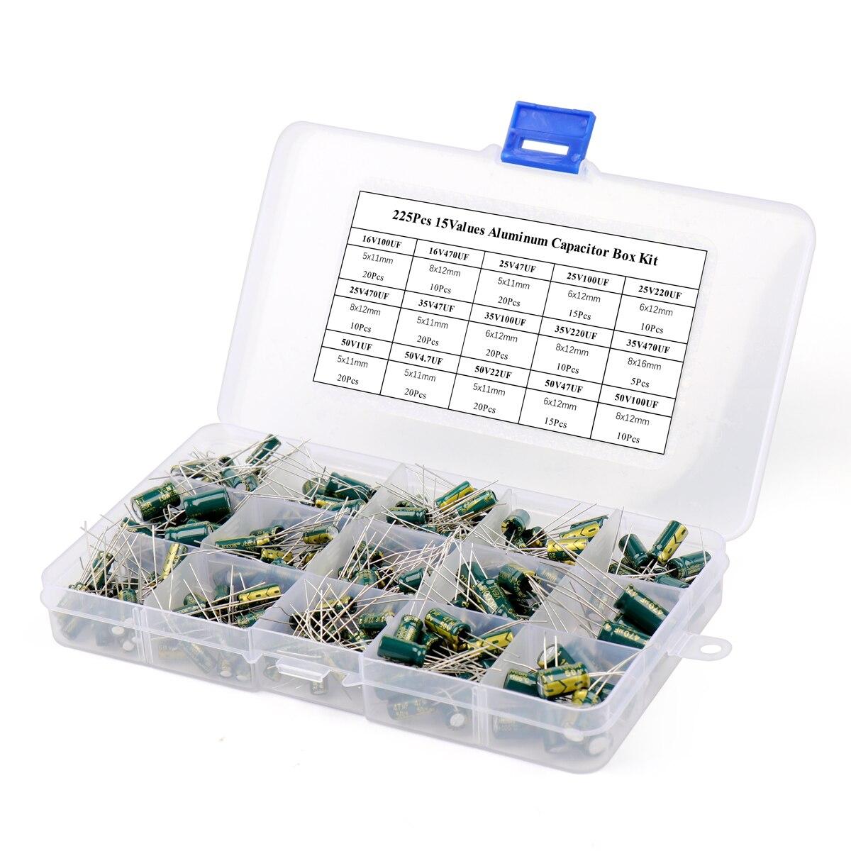 Набір конденсаторів у коробці, 225 штук