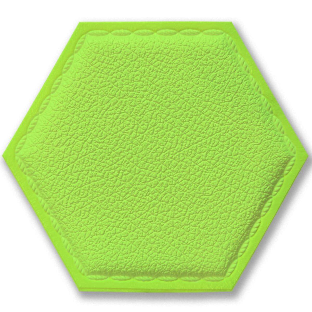Декоративний самоклейний шестикутник під шкіру зелений 200x230 мм (1102) SW-00000742