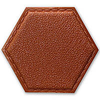 Декоративний самоклейний шестикутник під шкіру жовтогарячий 200x230 мм (1103) SW-00000743