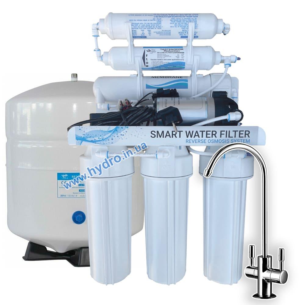 Зворотний осмос Smart Water Filter RO-6P з помпою та мінералізатором