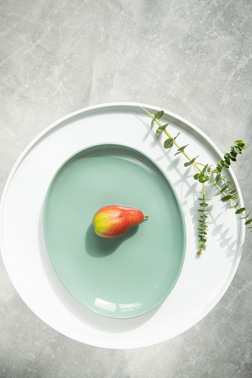 Блюдо Dovbysh Porcelain NOVA Green 28,5х22,5 см овальне