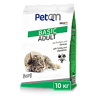 Корм для кошек PetQM Basic Adult с индейкой и овощами 10 кг HR, код: 7824149