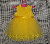 Святкова сукня жовтого кольору з гіпюром, для самих маленьких, розмір 68
