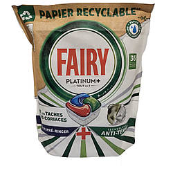 Fairy Platinum PLUS капсули для посудомийних машин. 36 шт.