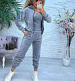 Жіночий костюм-трійка велюровий, фото 3