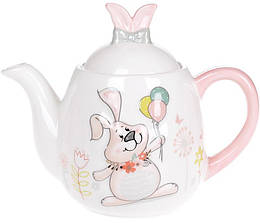 Чайник заварювальний Веселий кролик 1000 мл кераміка Bona DP39803 ZZ, код: 7426136