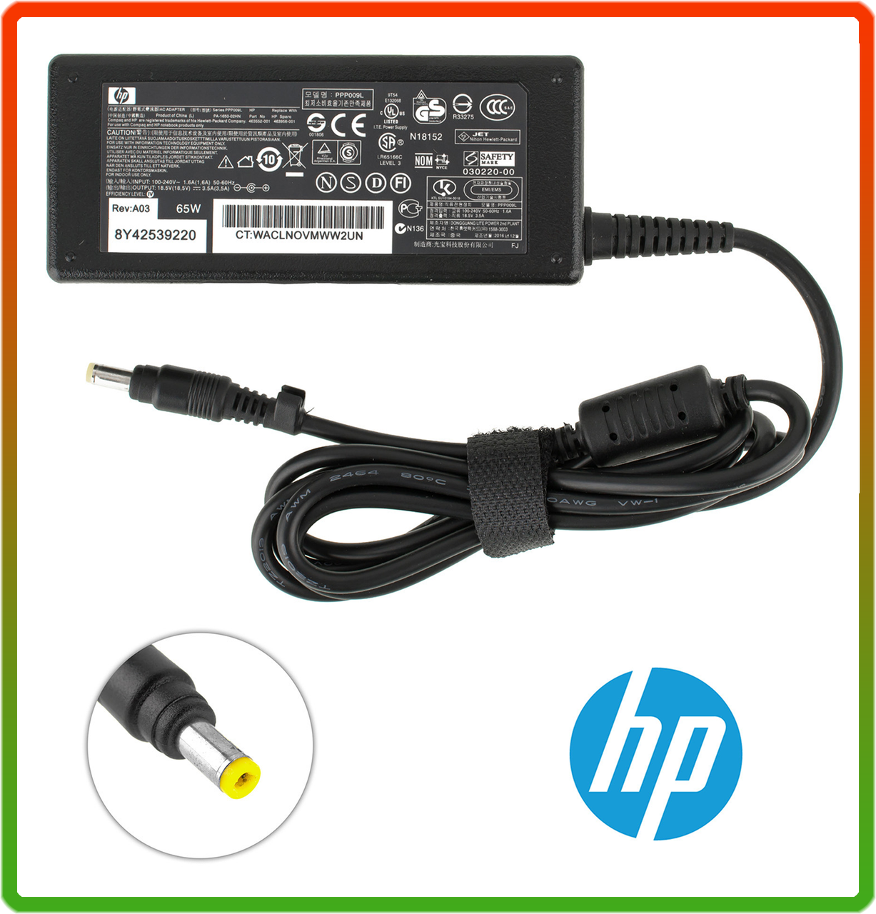 Блок живлення для ноутбука HP 18.5 V 3.5 A 65W (DC 4.8*1.7) - фото 1 - id-p1227765318