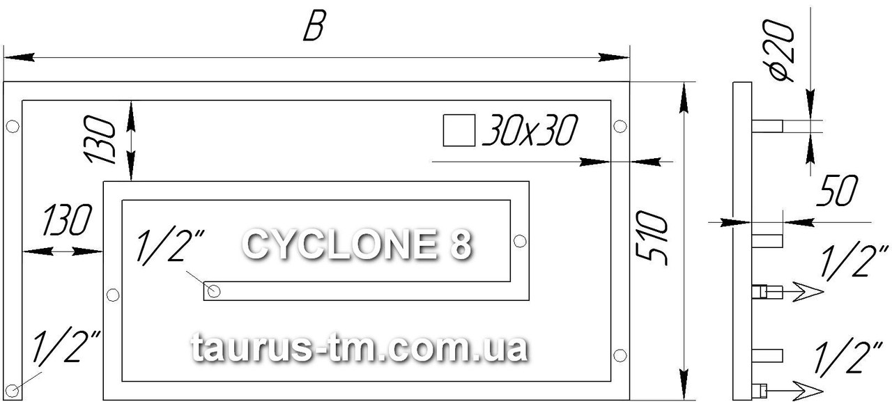 Стильный дизайнерский полотенцесушитель из нержавеющей стали CYCLONE 8/510х1000 мм. Труба 30х30 - фото 2 - id-p1679478