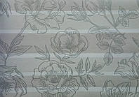 Обои на бумажной основе простые Шарм 127-02 Горизонт полоски с розами серые (0,53х10м.) DT, код: 7664147