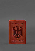Кожаная обложка для паспорта с гербом Германии коралл Crazy Horse BlankNote TP, код: 8131817