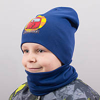 Детская шапка с хомутом КАНТА SHHH размер 48-52 синий (OC-600) FT, код: 6489574