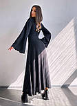 Довге плаття з трикотажу з розкльошеною спідницею і з розкльошеними рукавами (р. S, M) 66035414Е, фото 2