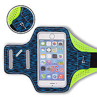 Чехол для телефона с креплением на руку для занятий спортом planeta-sport 9500A для iPhone и iPod 18x7см Синий