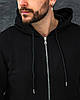Спортивний костюм чоловічий чорний стильний повсякденний костюм на хлопця підлітка кофта на блискавці з капюшоном, фото 8