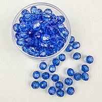Намистини акрилові, сині, грановані, 10 мм