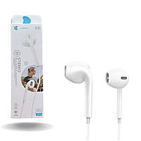 Навушники-вкладиші дротові HiFi Stereo 3,5 mm з мікрофоном (білий)