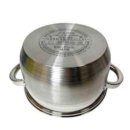 Каструля з кришкою для кухні  German Family GF-2050 4.5 л з високоякісної нержавіючої сталі, фото 2