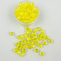 Намистини акрилові, світло жовтий, грановані, 10 мм