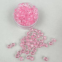 Намистини акрилові, рожевий, грановані, 10 мм