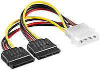 Кабель живлення внутрішній Lucom MoleX-SATA 15px2 M F 0.20m різнобарвний (62.09.8148) GL, код: 7455204