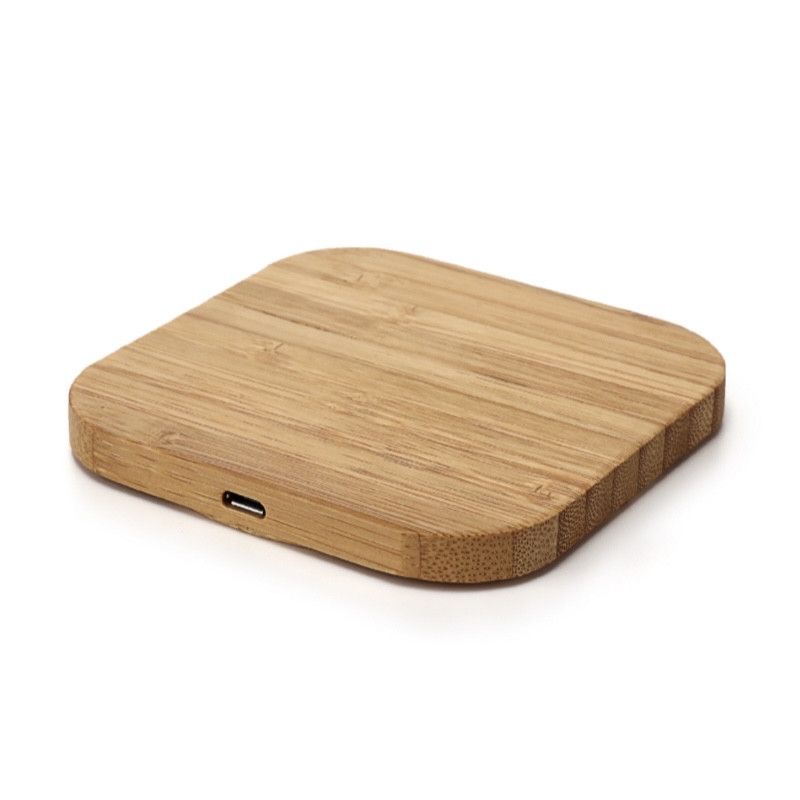 Універсальна бездротова швидка зарядка Qi Wireless 15W зарядний пристрій з бамбука