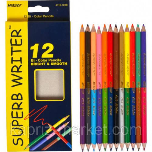 Цветные карандаши Marco двухсторонние 24 цв - фото 1 - id-p342688066