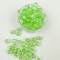 Намистини акрилові, салатові, грановані, 10 мм