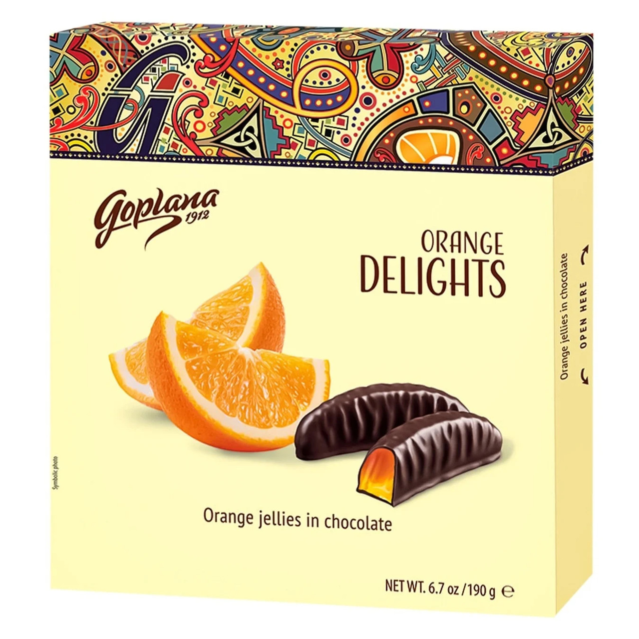 Goplana Delights Галаретка Апельсинове желе в шоколаді 190g, фото 1