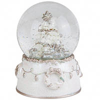 Снежный шар новогодний "Зимний пейзаж" Белый 14,5х10,5 см Elisey (6016-043)