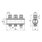 Колектор для водопроводу ICMA 3 контури 1"/3/4" 1105 (Blue) 871105PH0512, фото 2