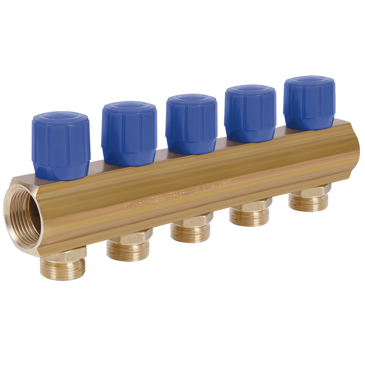 Колектор для водопроводу ICMA 5 контурів 1"/3/4" 1105 (Blue) 871105PQ0512, фото 1