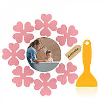 Мінікилимки для ванної протиковзні Xinfugu AST-005 8.5х8.5 cm 6 шт. Рожевий SP, код: 7927407