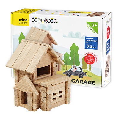 Конструктор дерев'яний для дітей Будиночок з гаражем 75 дет.