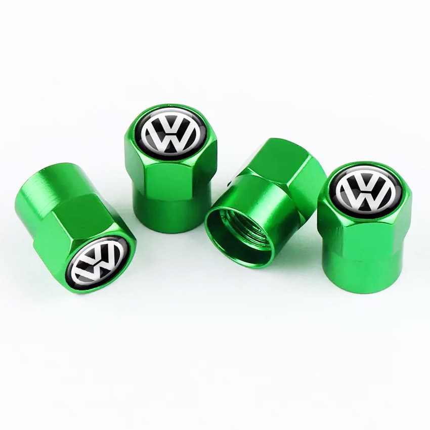 Ковпачки на ніпель для авто Фольксваген Short Green Volkswagen — 4 шт.