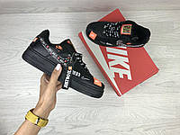 Женские стильные демисезонные кроссовки черные Nike Air Force ,айр форс 36 38 размер