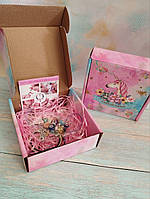 Дитячий набір для виготовлення стильних браслетів Пандора у подарунковій коробці єдиноріг для дівчинки модниці