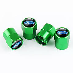 Металеві ковпачки на ніпель для Форд Short Green Ford — 4 шт.