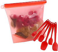 Комплект силиконовый пищевой судок и набор кухонных принадлежностей 2Life 6 в 1 Красный (n-17 HR, код: 7334976