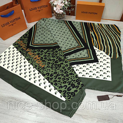 Хустка Louis Vuitton шовкова з ручною підшивкою, фото 3