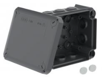 Коробка розподільча Т 100 з кабельними вводами, 150х116х67, ІР66, IK07, УФ-стійкий / ПП, чорний