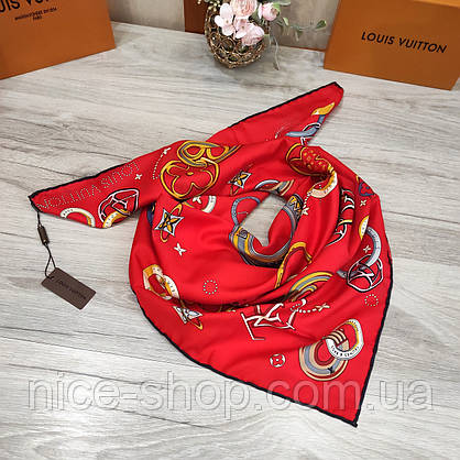 Хустка Louis Vuitton шовкова з ручною підшивкою, фото 6