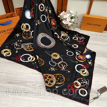 Хустка Louis Vuitton шовкова з ручною підшивкою, фото 4