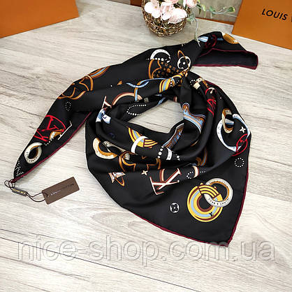 Хустка Louis Vuitton шовкова з ручною підшивкою, фото 5